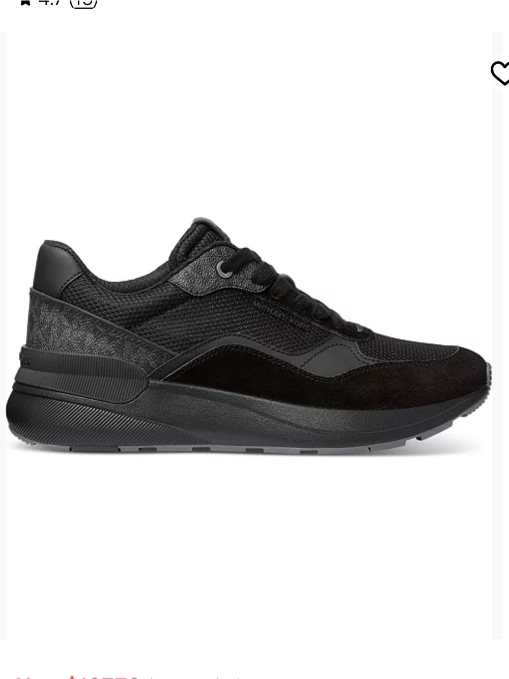 Michael Kors Men’s Black Lace-Up Athletic Sneakers